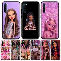 phone case for redmi note 7 8 8t 9 9s 9t 10 11 11s 11e pro plus 4g 5g soft silicone case cover cute cartoon doll bratz