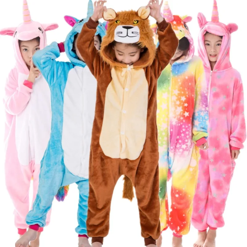 Новинка Пижама Панда Детские пижамы единорог для детей животные мультфильм