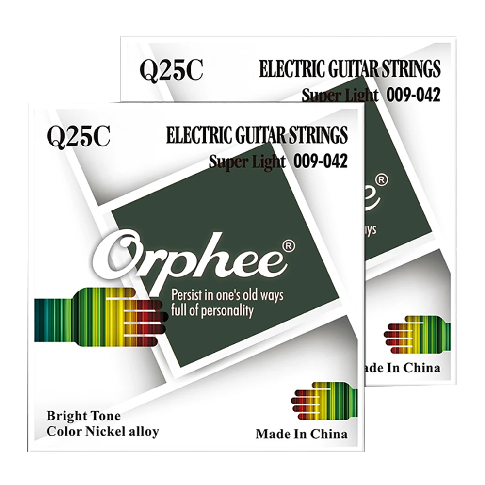 

Orphee Q25C Series Electric Guitar Strings Set 1st-6th Color Nickel Alloy Super Light 009-042 Electric Guitarra Strings Set