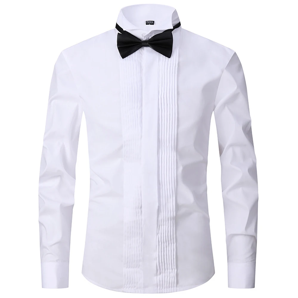 2022 Married Shirt Man Swallows Dress Suit Shirt Cufflinks Plus 6XL Wedding Shirt Long-sleeved Business Mans Party Shirts Spring