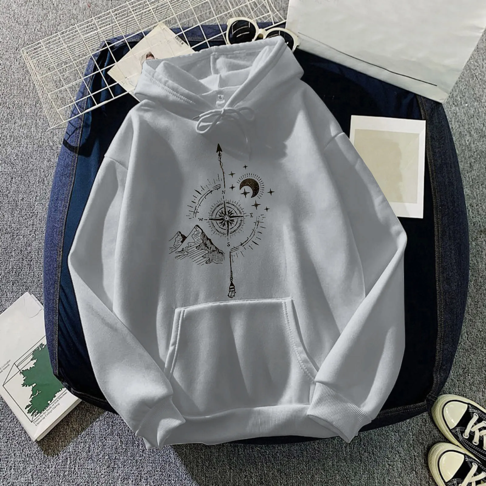 

Pullover for Women Casual Hoodies Drawstring Hooded Pocket Round Neck Long Sleeve Sweatshirts Women Zipper Hoodie L Hoodie