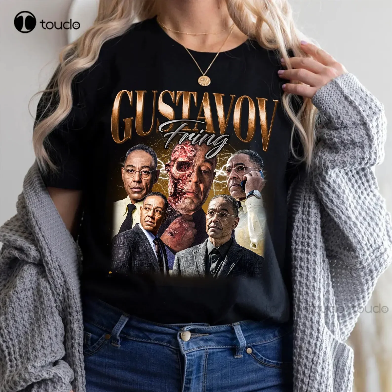 Ограниченная винтажная футболка унисекс с бахромой Gustavo подарочная для женщин