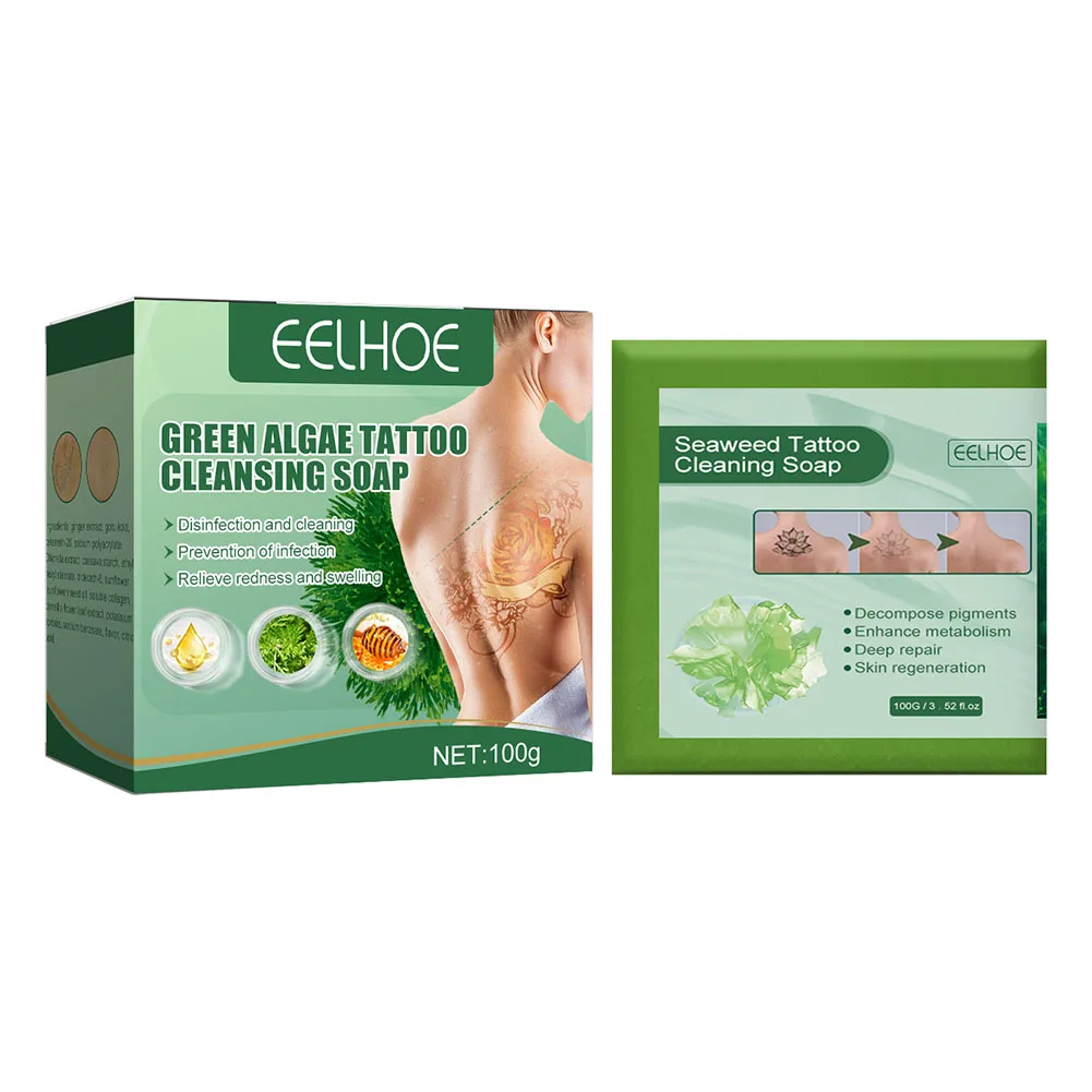 

100g Professional Tattoo Green Algae Soap Tattoo Pigment Soothing Healing Solution Liquid Cleaner Skin Clean Tool