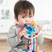 6 12 months montessori education toys pull string developmental baby toy silicone teething toys for baby sensory toy 1 2 3 years