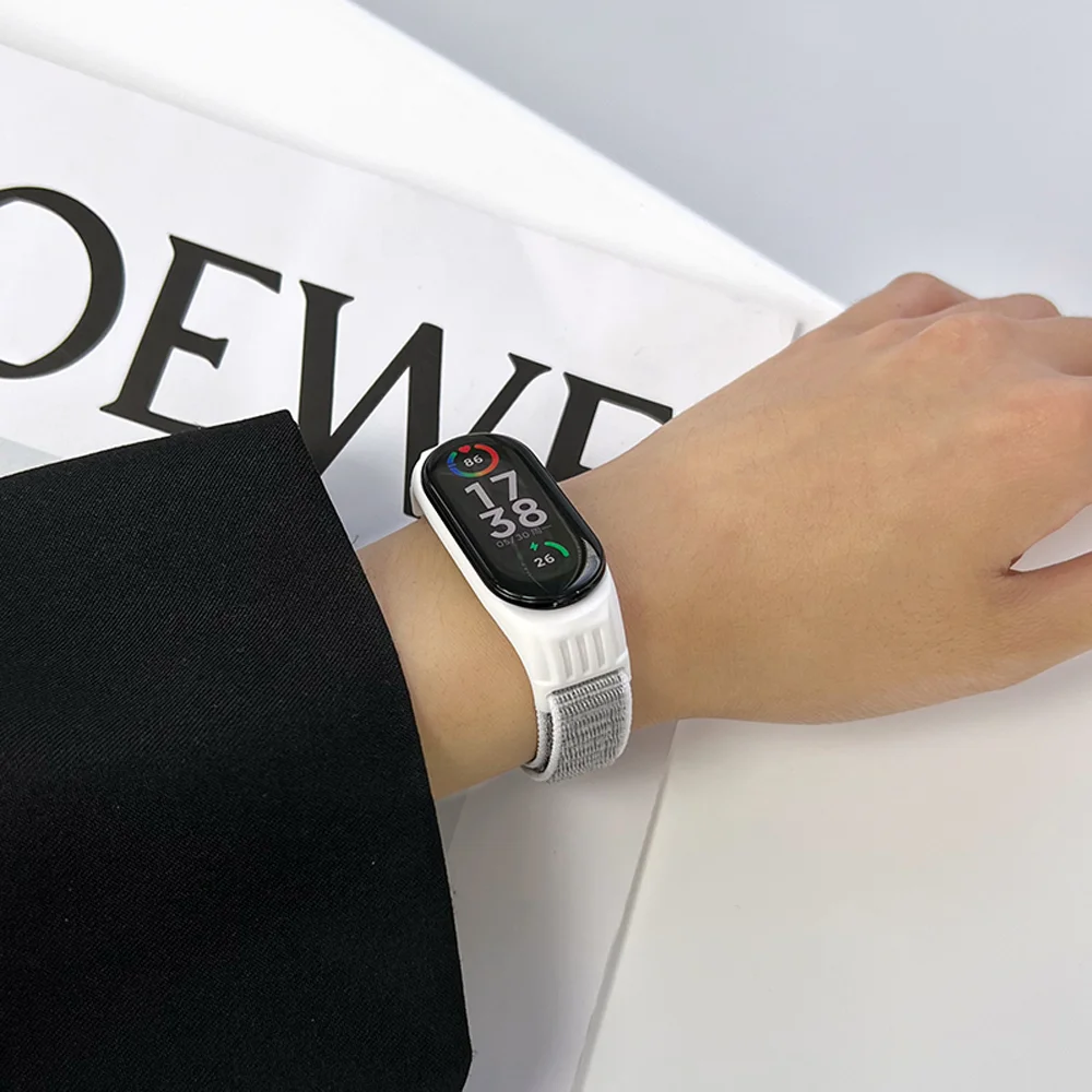 

Браслет для mi band 7, нейлоновый спортивный ремешок для наручных часов xiaomi Mi band 5 4 3