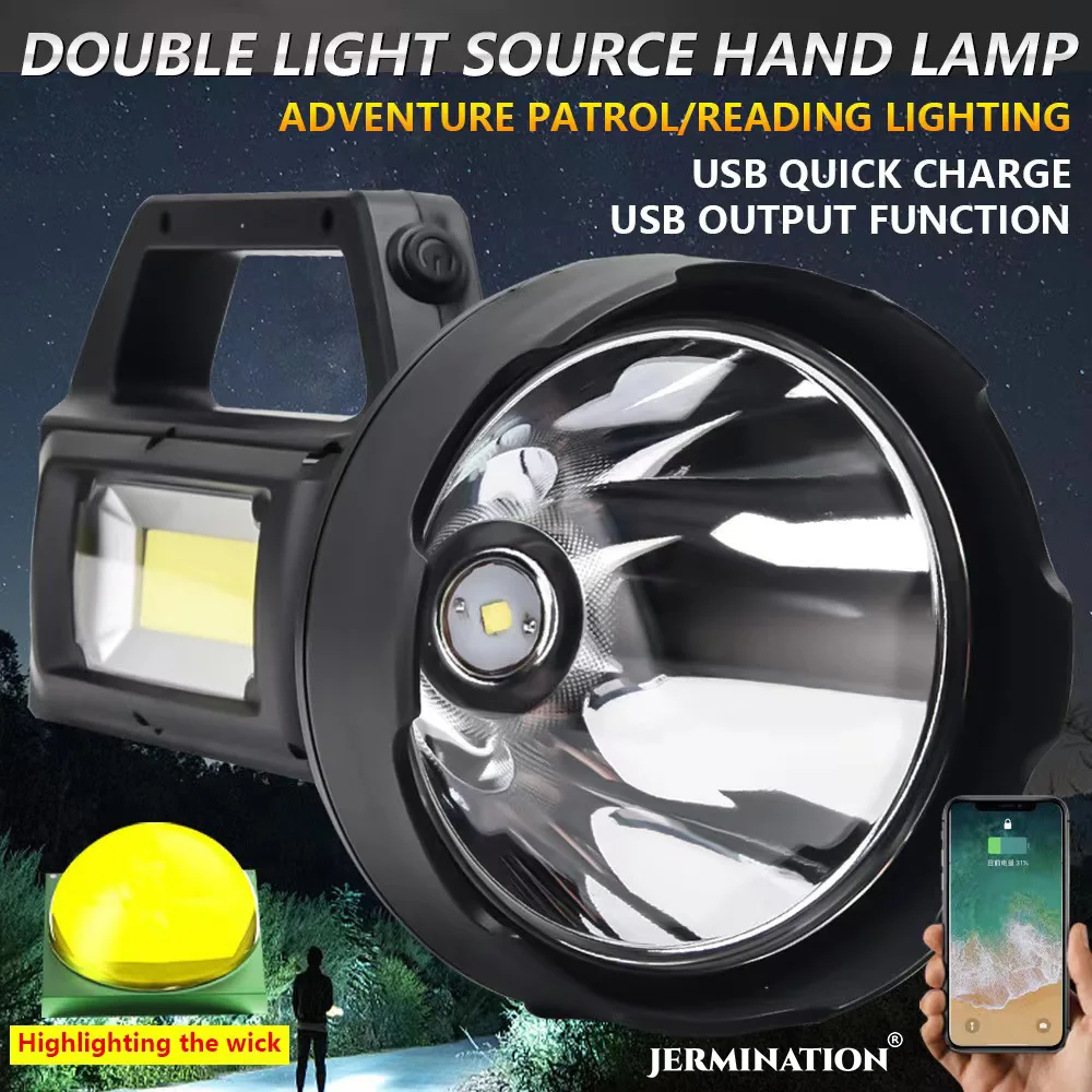 

Powerful Solar Rechargeable Flashlight LED Handhold Camping Torch Light Strong Power Tactical Outdoor Use