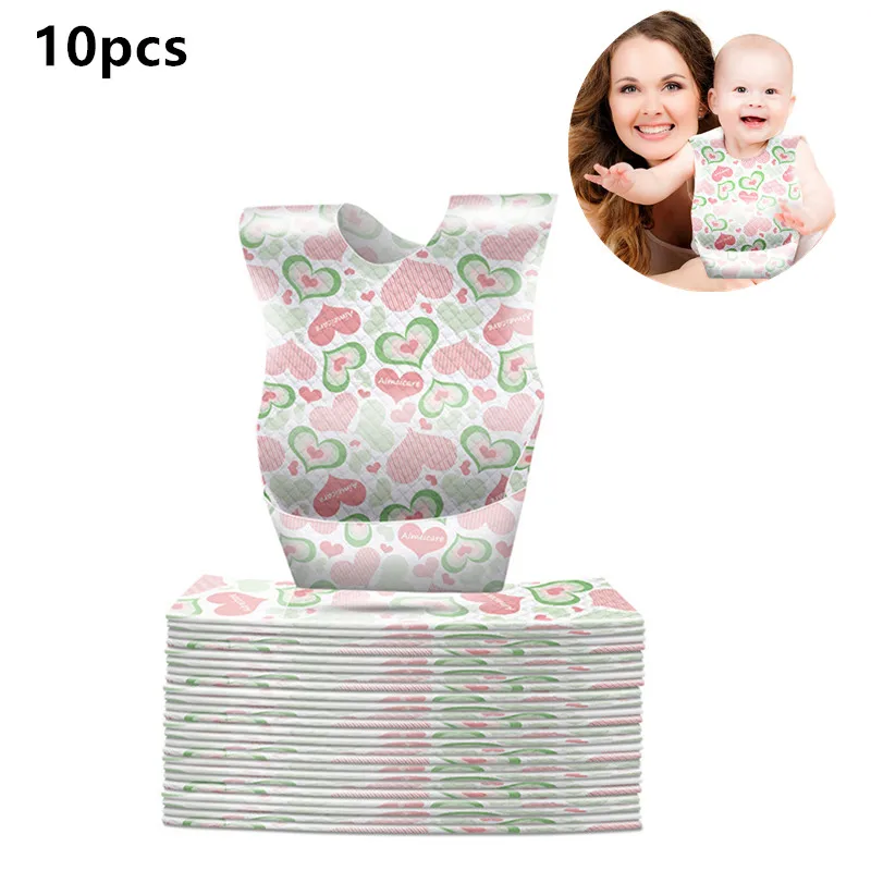 

10pcs disposable baby bibs kids babador bandana bibs for babies Scarf boys Girls Infant burp Cloths newborn Saliva Towel