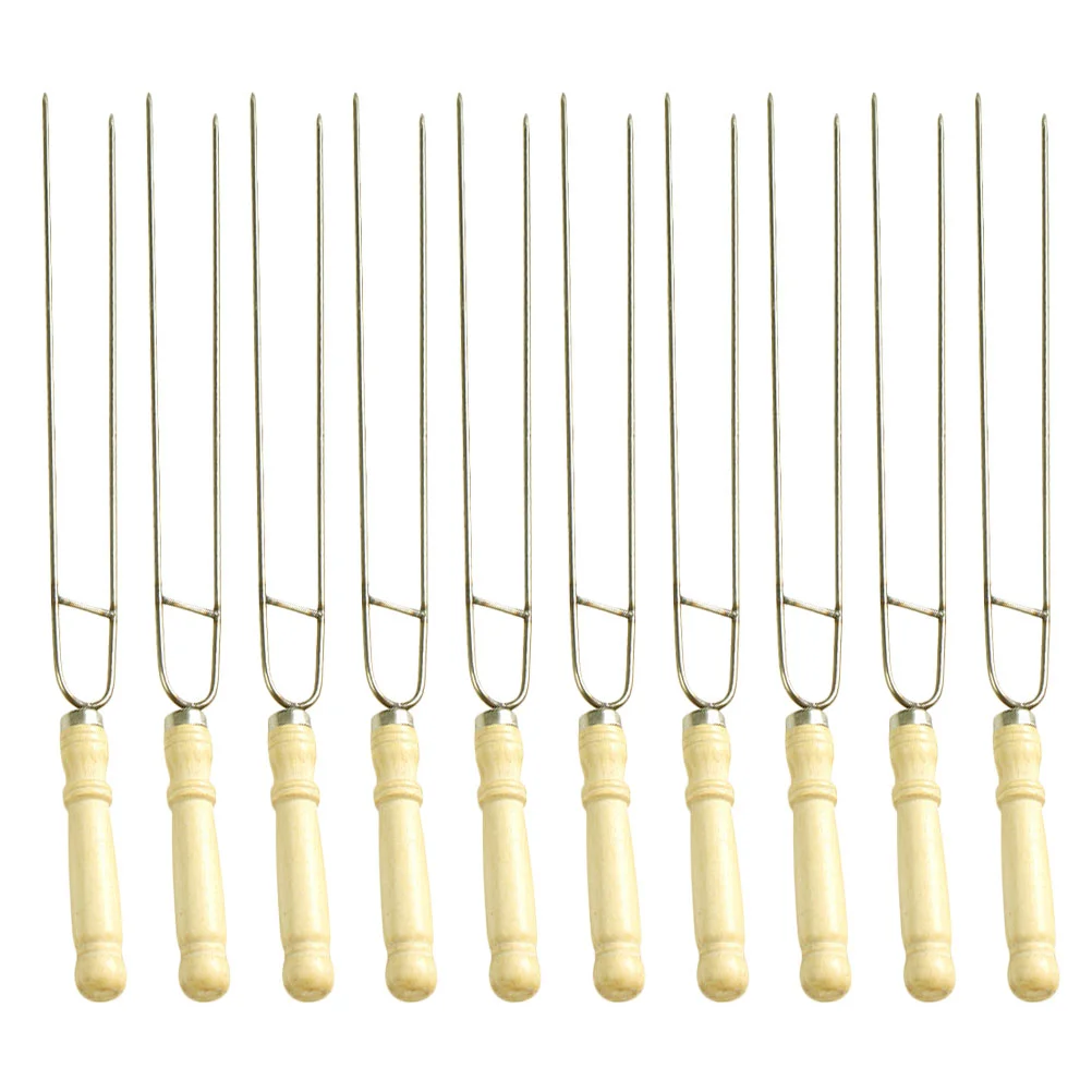 

10 Pcs U-shape Barbecue Fork Stainless Steel Barbecue Skewer Barbecue Forks