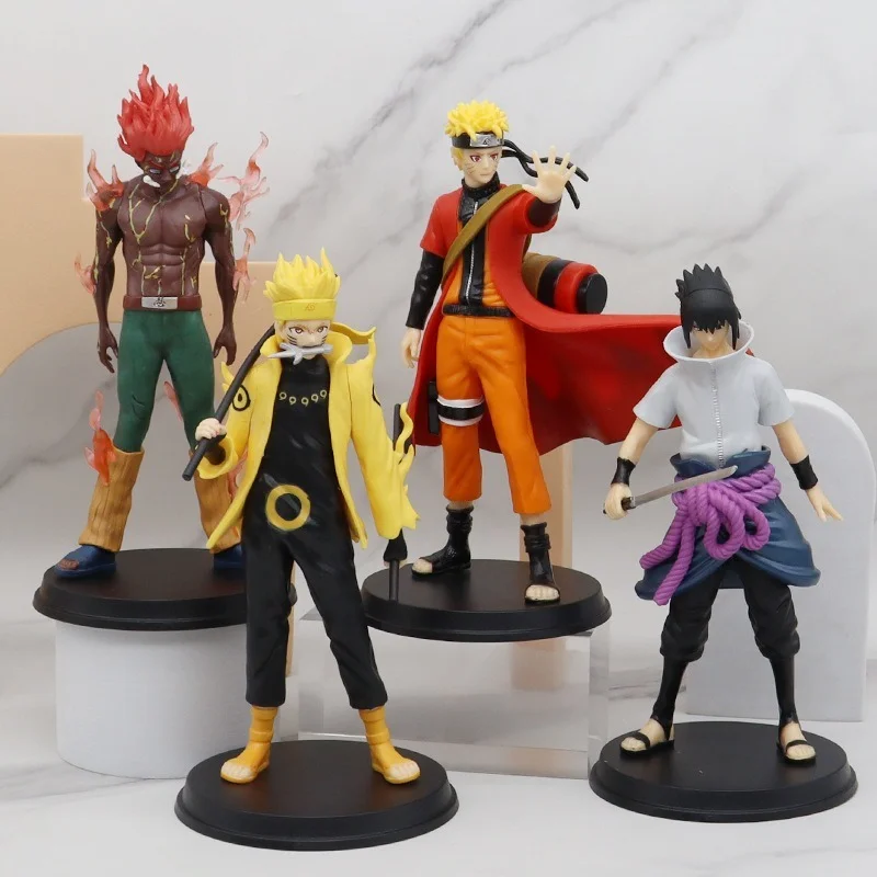 

18cm Anime Figure 2 Pieces Uzumaki Naruto Toy Figural Car Decoration PVC Model Choice of Two Styles Children's Birthday Gift