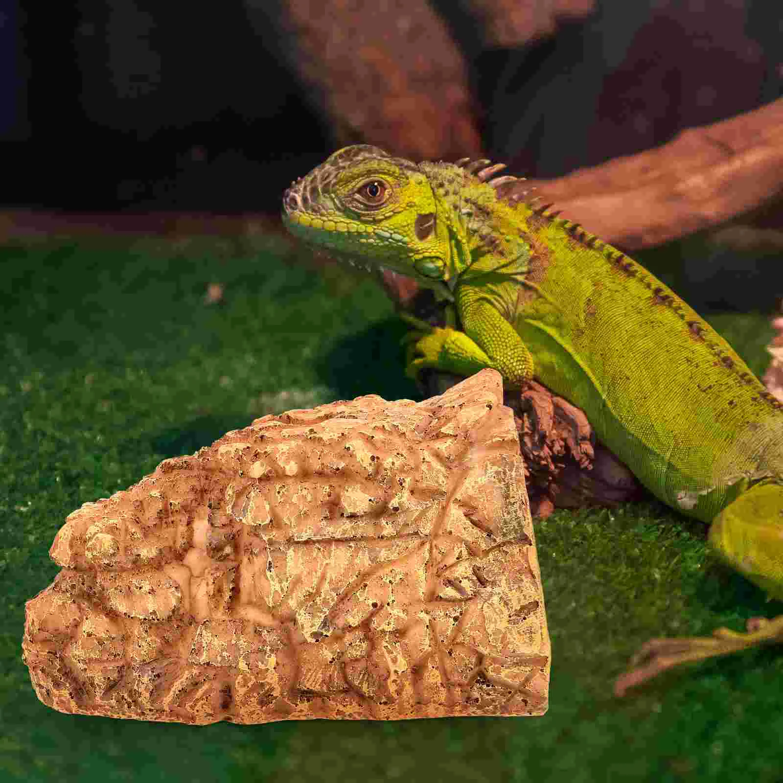 

Reptile Hiding Hole Hamster Hideouts Turtle Basking Platform Shelter Reptiles Tank Resin