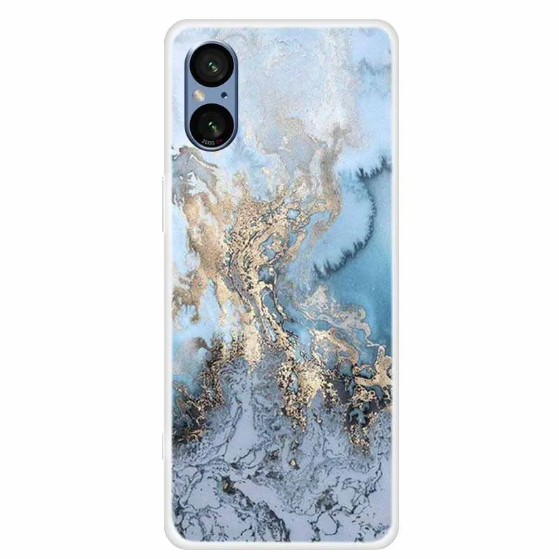 Чехол для Sony Xperia 5 V 6 1 дюйма Мраморная Противоударная Мягкая силиконовая
