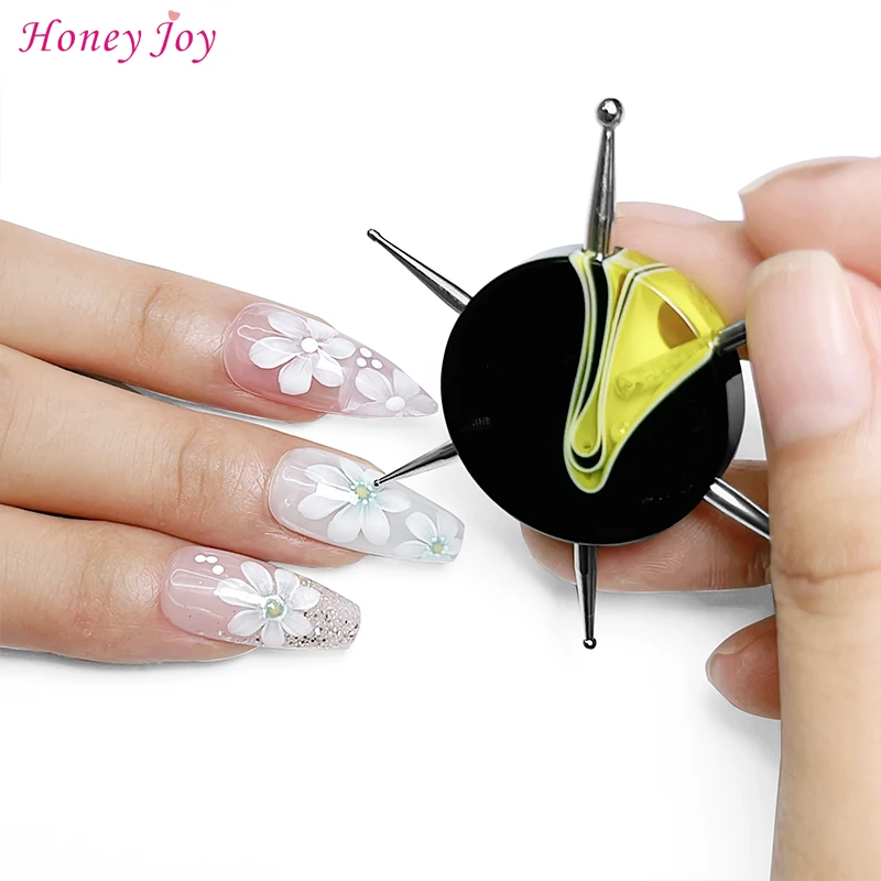

1pc 6 Head Marbling Nail Art Dotting Tools Disc Nail Drill Point Nail Tools Dot Painting Tools Nail Point Drill Pen