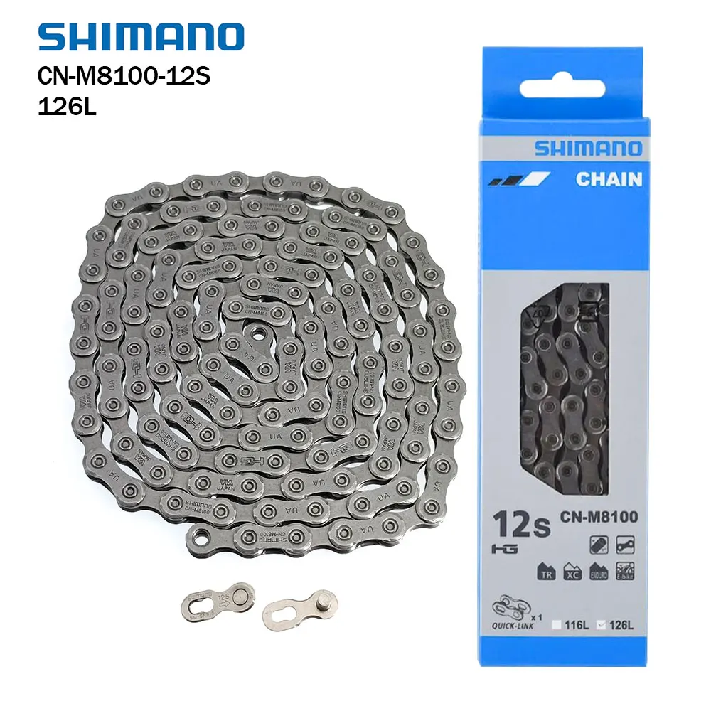 

Shimano DEORE SLX XT CN-M8100 12-Speed Bicycle Chain Road Mountain Bike 126 Link 12V Bike Chain with Quick-Links Cycling Parts