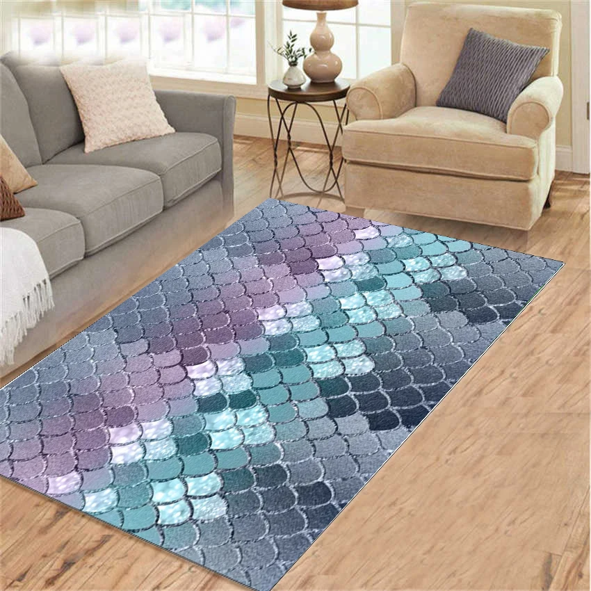 Мягкий фланелевый ковер с рыбьей чешуей для гостиной комнаты ковры зоны Рождественское украшение Моющиеся спальные ковры ковры для пола рядом с кроватью.