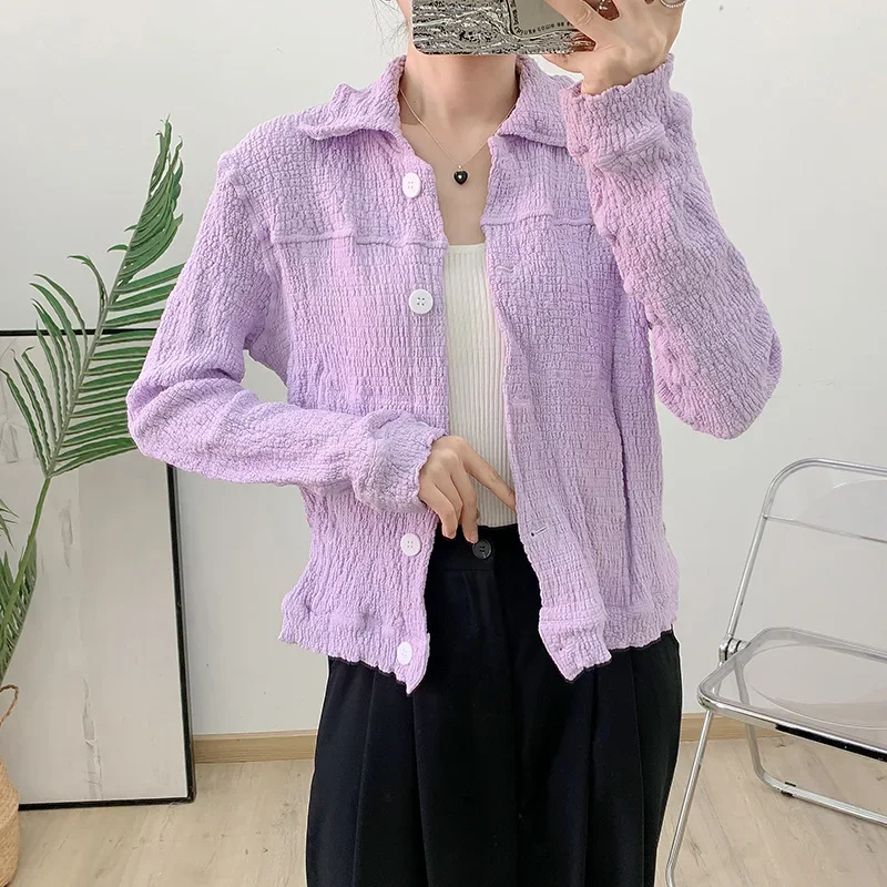 Плиссированная куртка со складками весна 2024 новый стиль дизайн чувственное