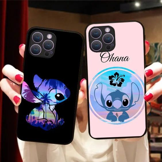 Черный чехол B-47 Stitch для OPPO Reno 11F A76 4F A77 3 A78 A73 2F A74 2Z 4 11 Pro Find X3 Lite 5G