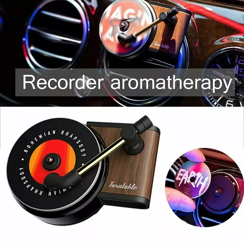 

Turntable Phonograph Car Air Freshener Auto Accessories Interior Decoration Smell Air Purifier Ornaments Record Player Perfume