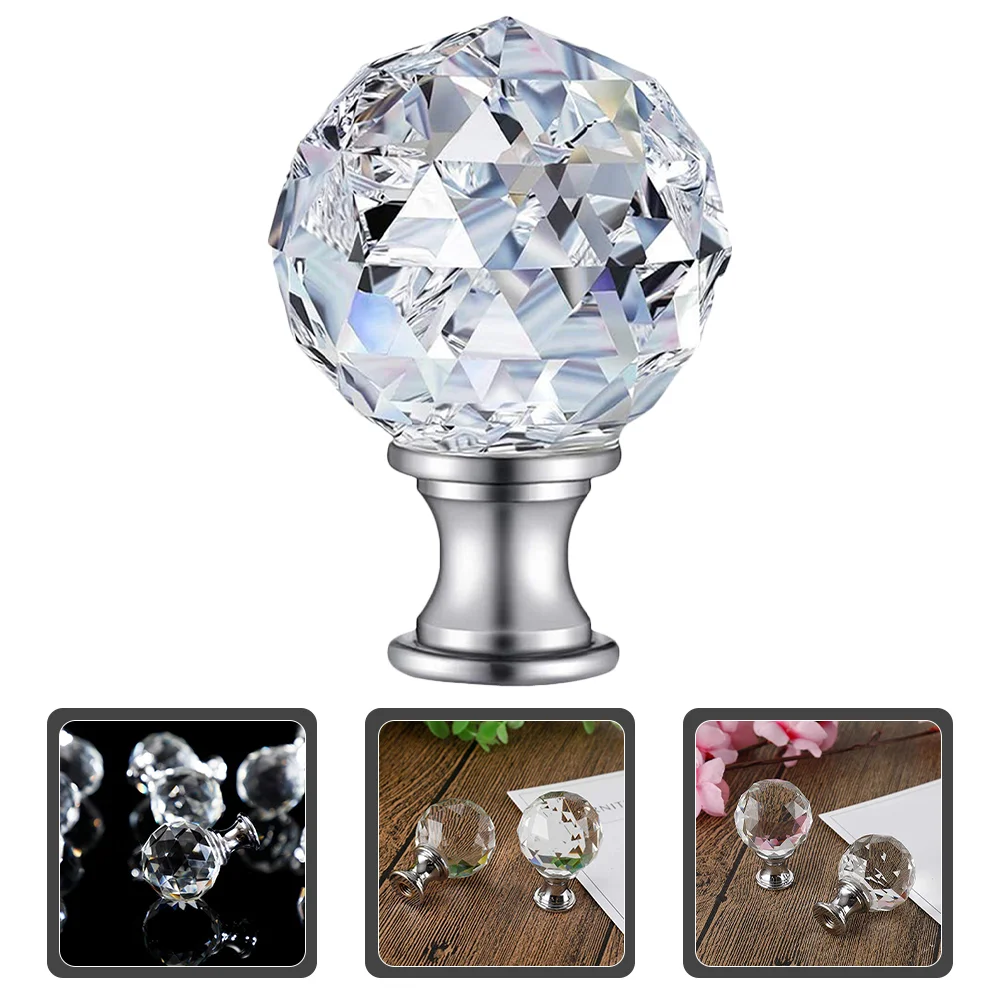 

Light Screw Cap Lamp Shade Holder Harp Crystal Decorative Light Knob Decor