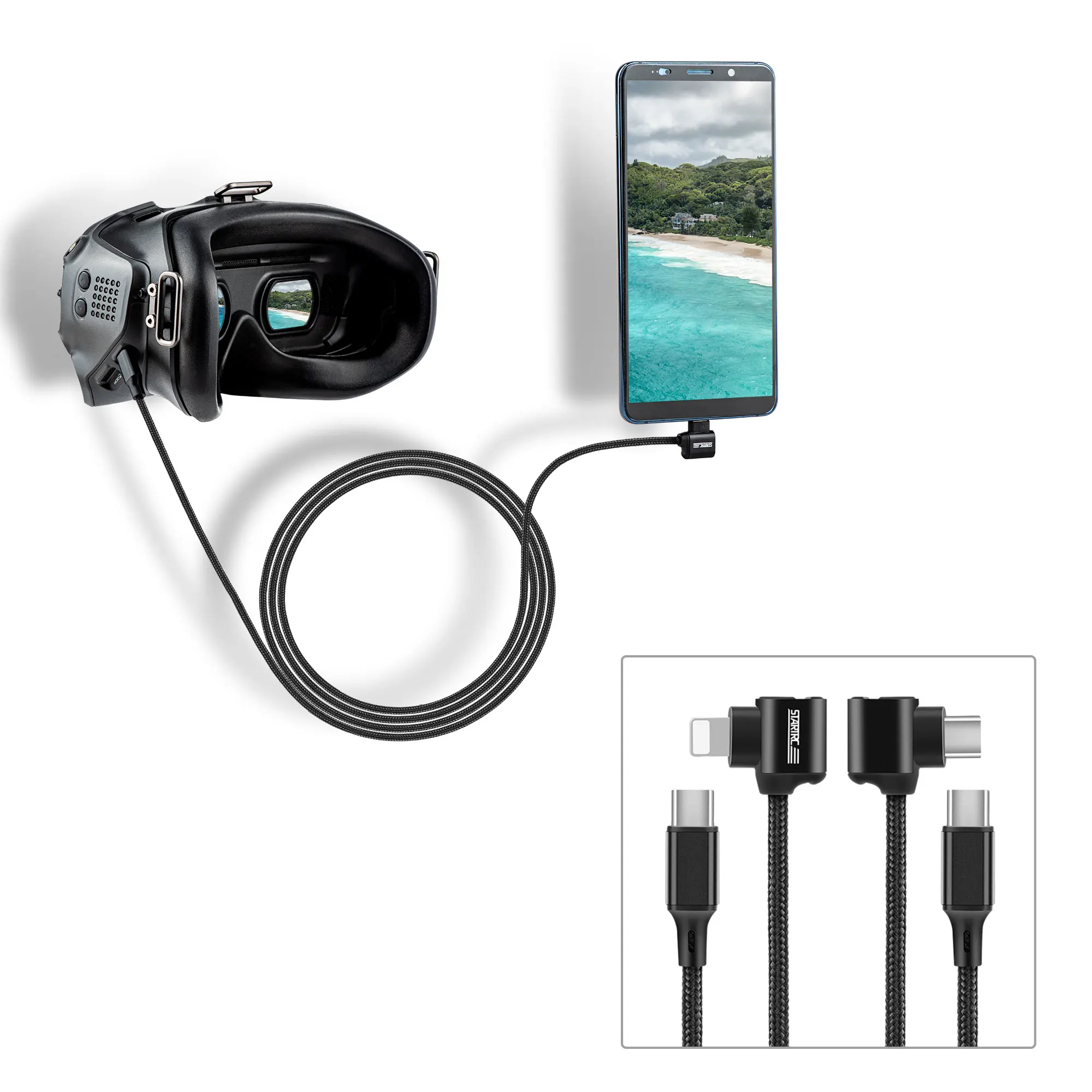 

Кабель для передачи данных 120 см, кабель Type-C для IOS, нейлоновый для DJI FPV Combo, аксессуары, очки V2 для смартфона