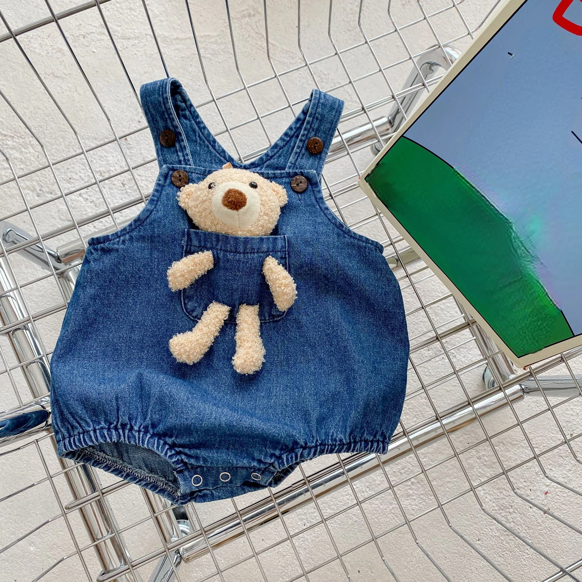 

RiniKinda Kids Baby Jumper Boys Girls Cartoon Clothes Pants Denim Shorts Jeans Overalls Toddler Infant Jumpsuits Trousers