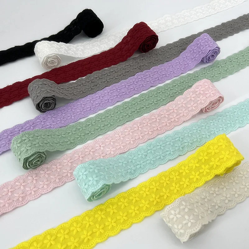 

13 meters Cotton Embroidery Lace Trim Ribbon Tape for Dress Costume Trimmings Sewing Fabric 10 Colors
