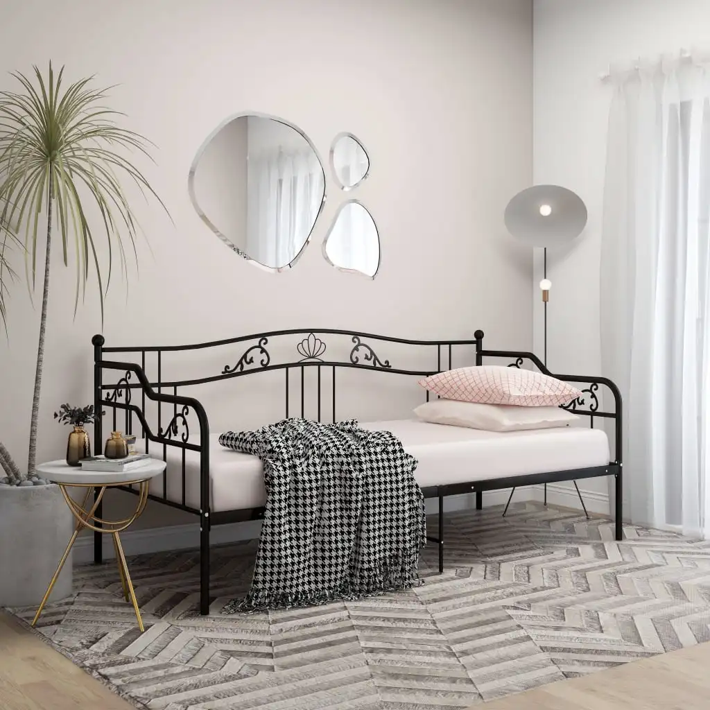 

Sofa bed frame black metal 90x200 cm