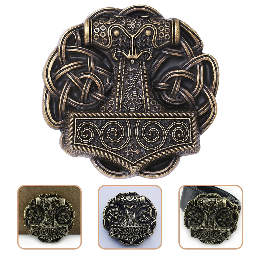 

Viking Belt Buckle Men Dress Accessory Vintage Alloy Replacement Waist Man Buckles