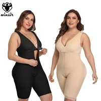 ladies large size one piece body shapewear waist trainer womens corset seamless abdomen pants crotch buckle slimming