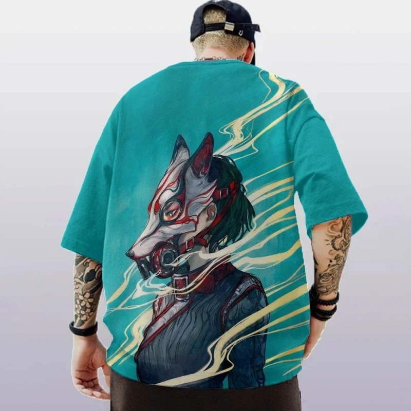 Футболка мужская оверсайз с коротким рукавом повседневная тенниска 3D-принтом в