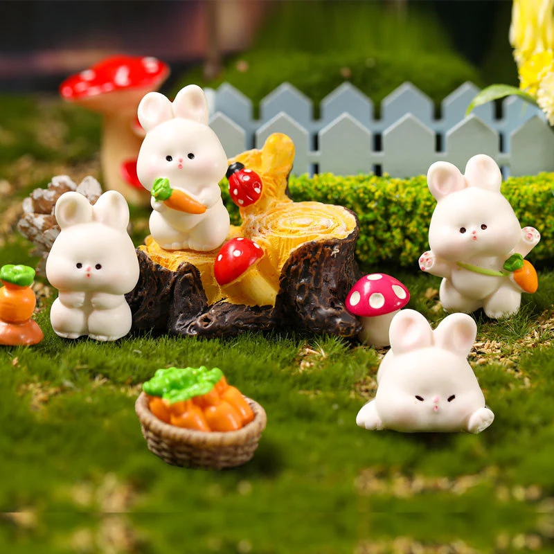 

Милый мультяшный мини-кролик, морковка, орнамент, корзина для кролика, редиса, микро-ландшафтное украшение для кукольного домика, миниатюрная модель, игрушка, 1 комплект