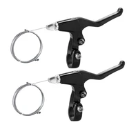 1 pair bicycle brake lever aluminum alloy v brake handle levers with cable mountain bike handle parts road bike accessories