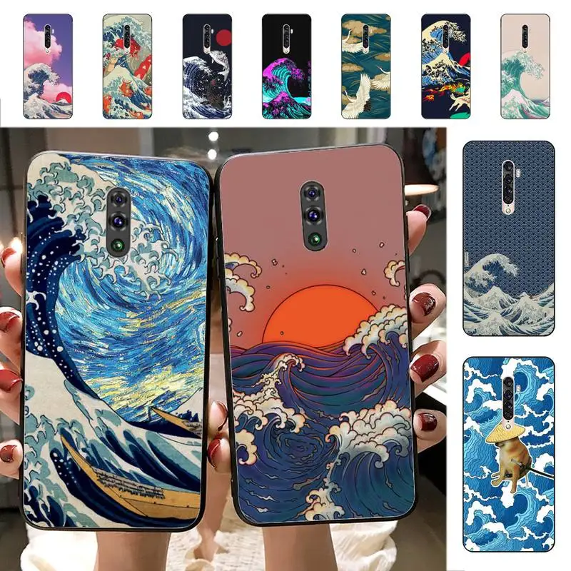 

Fashion Great Blue Wave Phone Case for Vivo Y91C Y11 17 19 17 67 81 Oppo A9 2020 Realme c3