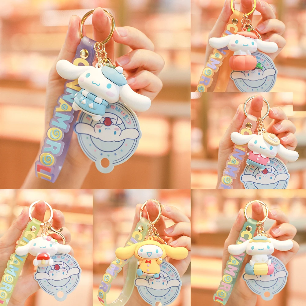 

Anime Sanrio Genuine Cinnamoroll Keychain Seasons Series Cute Small Pendant Bag Ornament Anime Key Ring Schoolbag Accessories