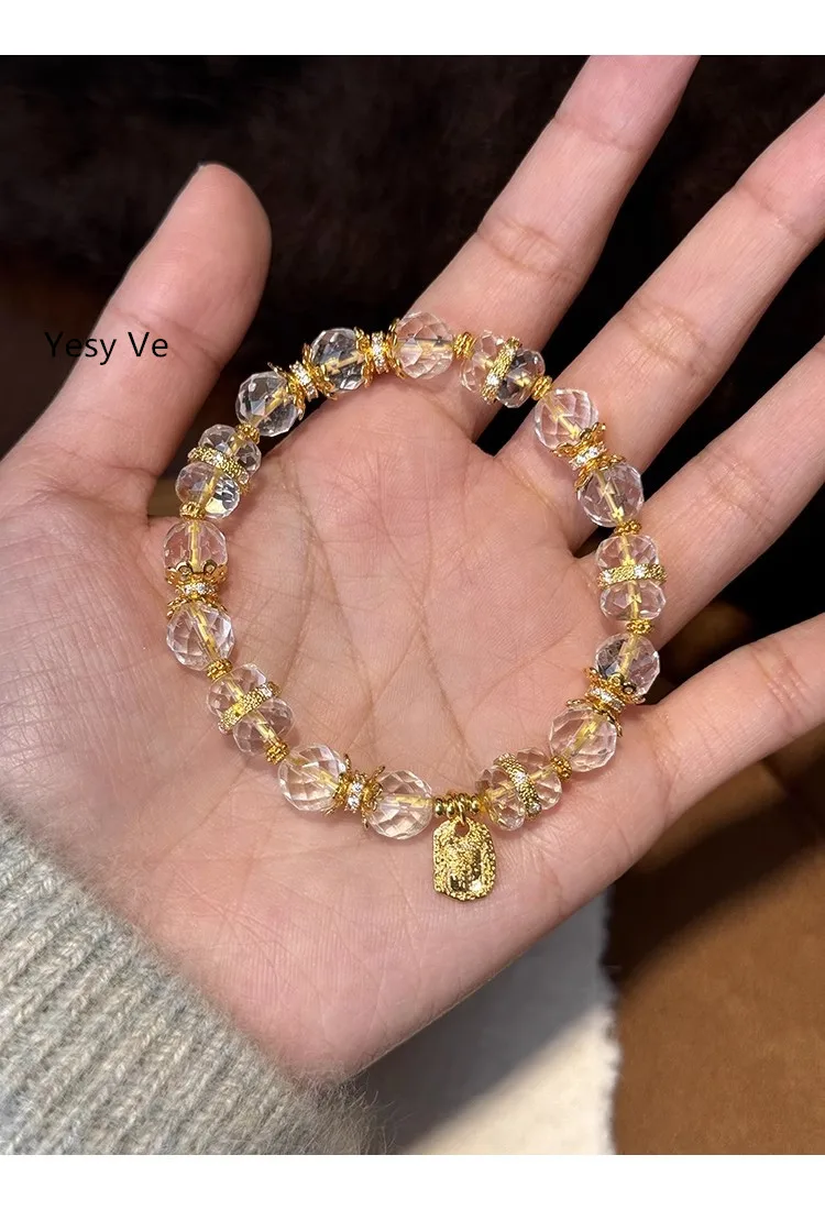 Yesy Ve женский блестящий оригинальный дизайн натуральный белый кристалл ручная