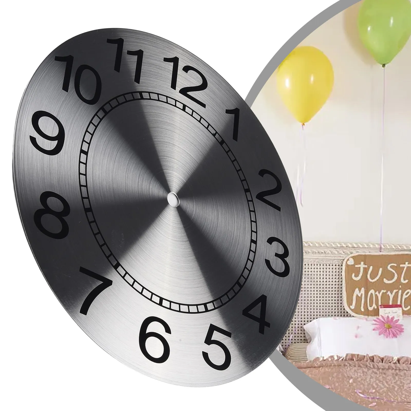 

For Home Livingroom Decoration Clock Dial Face Arabic Numerals High Quality Silver Background 10MM Aluminium DIY