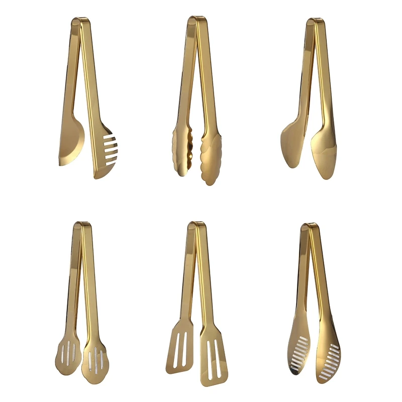 

Stainless Steel Food Flipping Tongs Dessert Clips for BBQ Pizza Bread Fish
