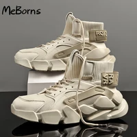 2022 autumn new high top beige mens sneakers chunky men shoes heighten fashion casual plus size zapatillas damping tennis shoes