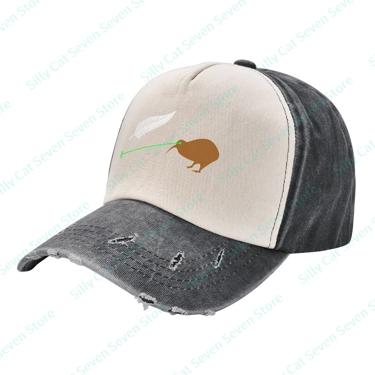 

Fashion New Zealand Kiwi cowboy Baseball Cap Men Women Vintage adjustable Mixed color stitching Baseball Cap Washed Dad Hat