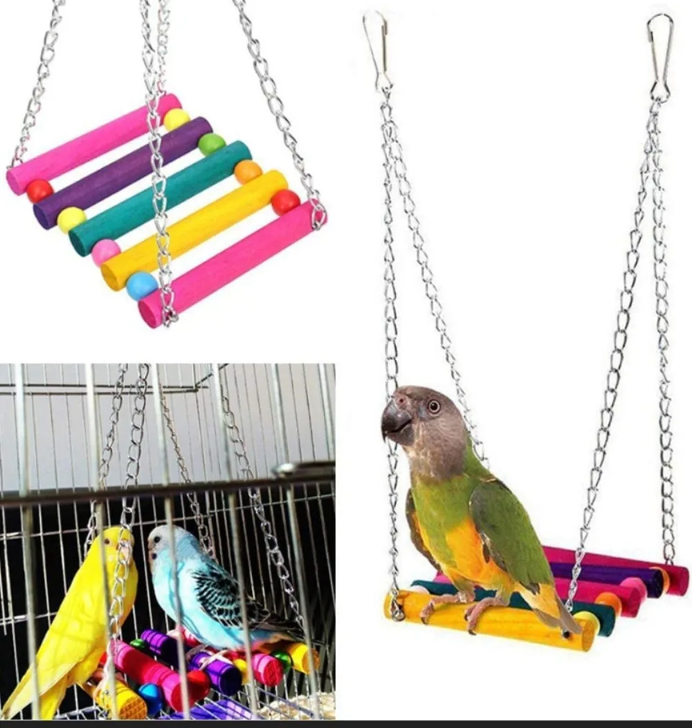 Комбинированные игрушки для птиц подвесной гамак маленький