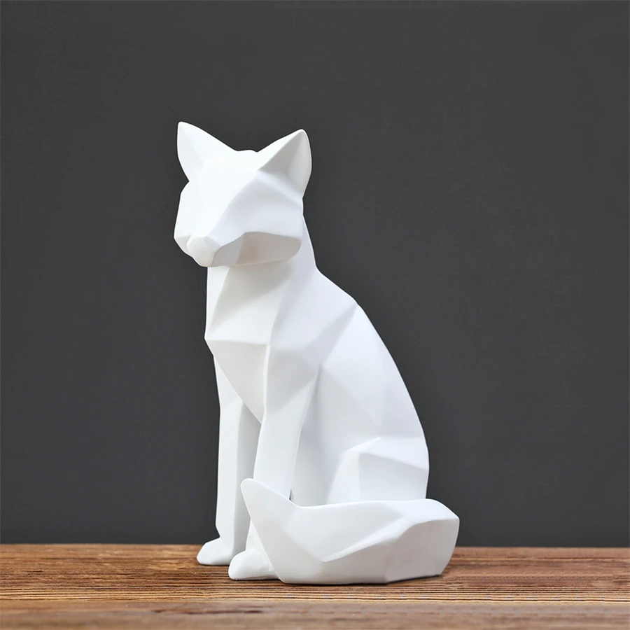 

Искусственная фигурка, креативная Имитация белой лисы, изделия из смолы с животными, настольные украшения для гостиной