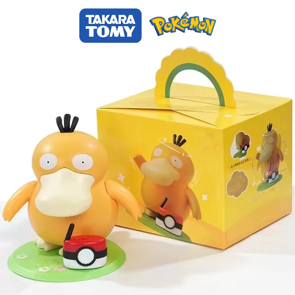 Takara Tomy Pokémon Pocket monster Psyduck KFC Up To Duck Six-one Toy Dancing Kettle Hand Luggage Pokemon Music Box Gift