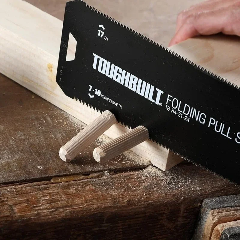 Фото Складная пила ToughBuilt TB-H4-21-2X с прочной стальной рамой для резки древесины №5