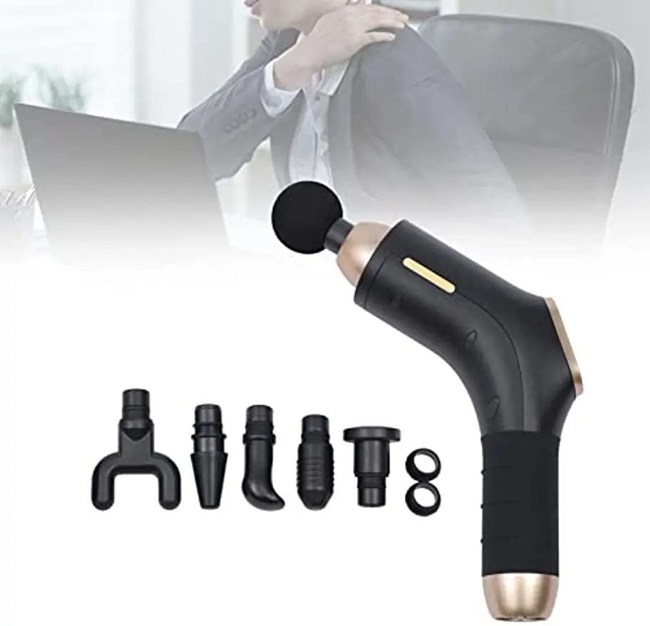 

Massage Gun For Back Neck And Shoulders Quiet Electric Massager With 6 Heads And 30 Speeds Muscle Vibration For Deep Tissue