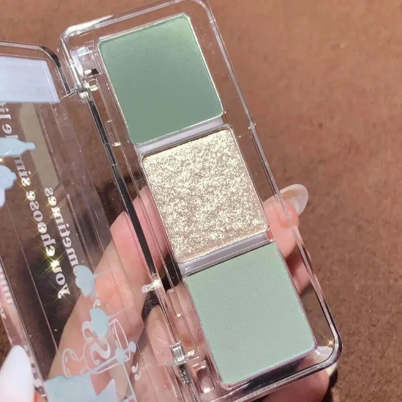 

Корейский стиль Мороженое мятно-Зеленые тени для век Палитра блестящие водостойкие тени для век телесный макияж частная марка косметика