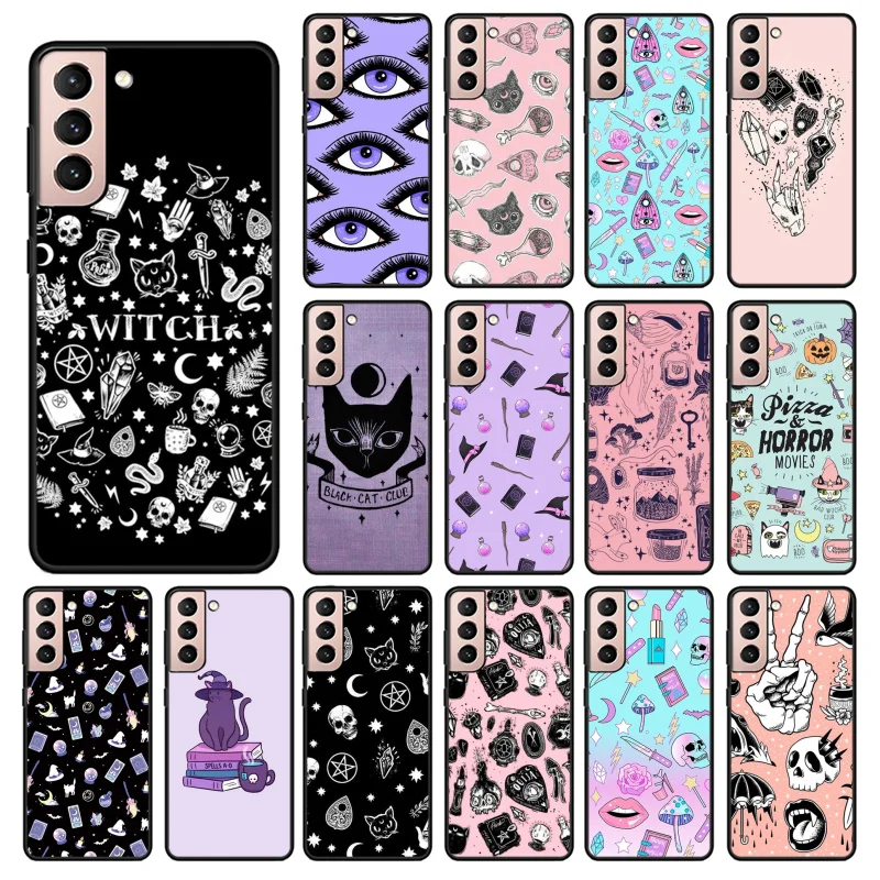 

Girly Pastel Witch Goth Phone Case for Samsung Galaxy S23 S22 S20 Ultra S20 S22 Plus S21 S10E S20 FE Note 10Plus 20 Ultra