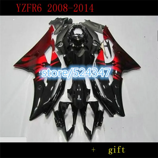 

Комплект обтекателей Fei-Red полосатый черный YZFR6 08 09 10 11 12 14 YZF R6 2008 2014 YZF600 at 3 o 'clock