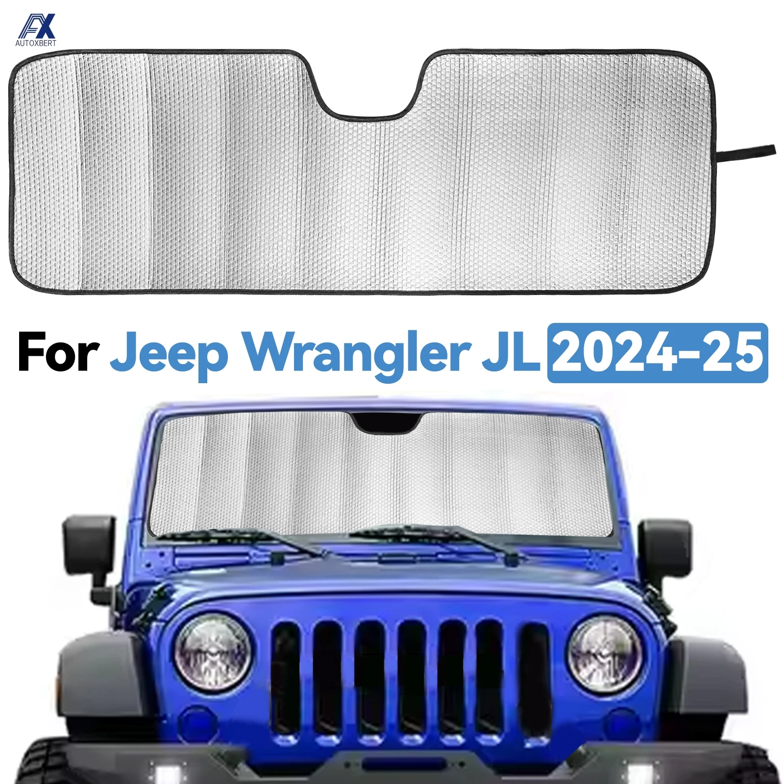 

Для Jeep Wrangler JL 2/4 двери 2024 2025 солнцезащитный козырек на лобовое стекло складной затемняющий козырек на переднее окно солнцезащитный козырек защитная крышка
