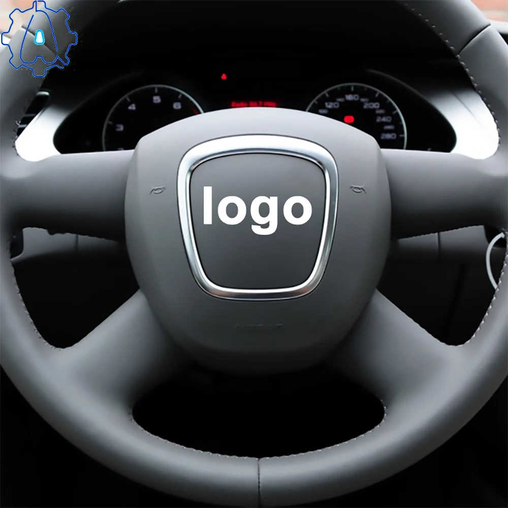 

Чехол на руль для Audi 2005-2018 A4 A6 A8 Q5 Q7, хромированный, серебристый, декоративная рамка