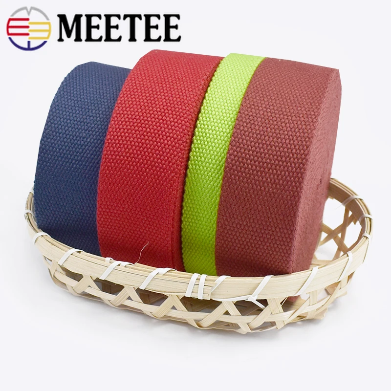 5Meters 20/25/32/38mm 2mm Thick Webbing Polyester Cotton Canvas Webbings Ribbon for Backpack Strap Belt Tape Garment Woven Band |