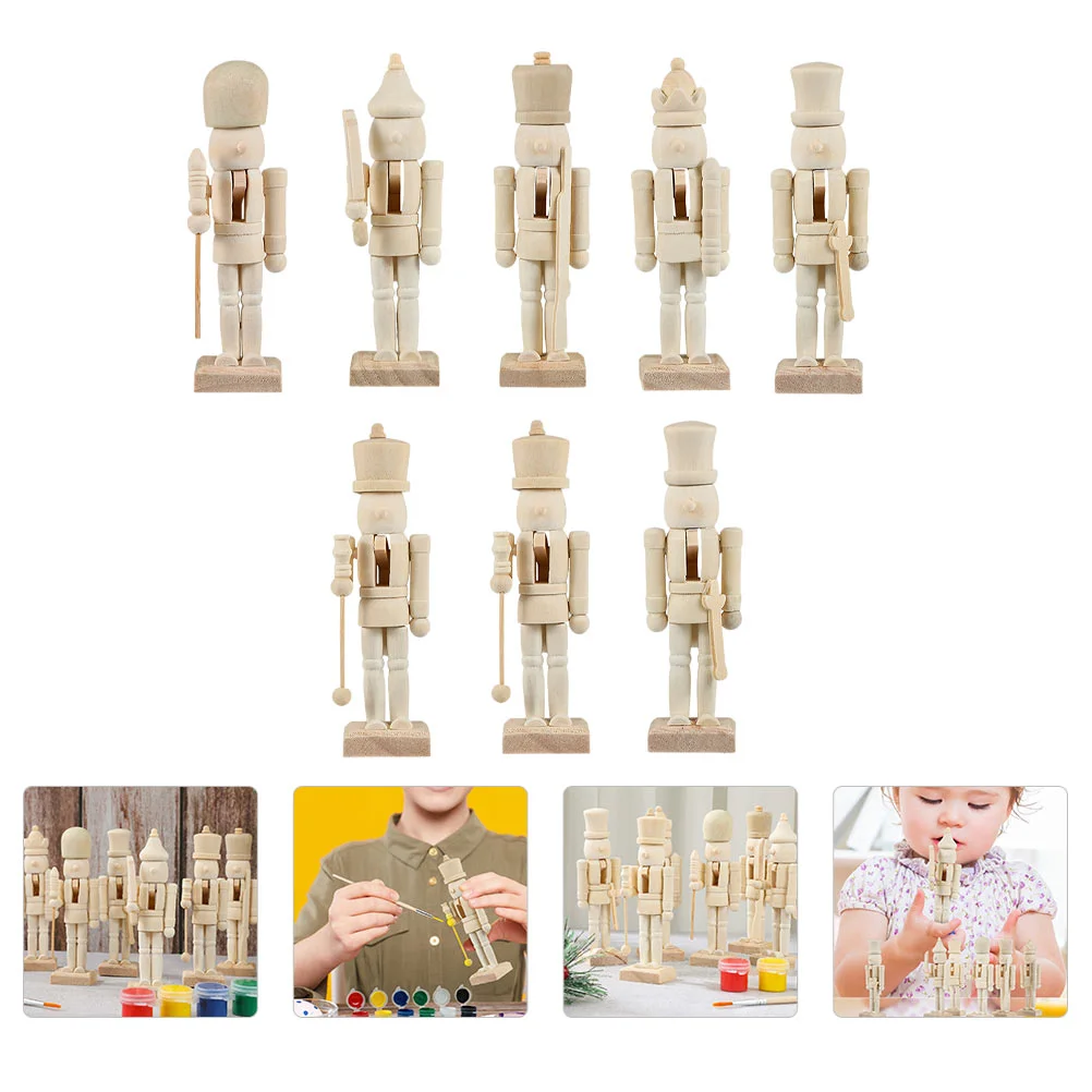 

Nutcracker Wooden Christmas Nutcrackers Unfinished Ornaments Unpainted Tree Soldier Xmasfigures Decorations Hanging Vintage